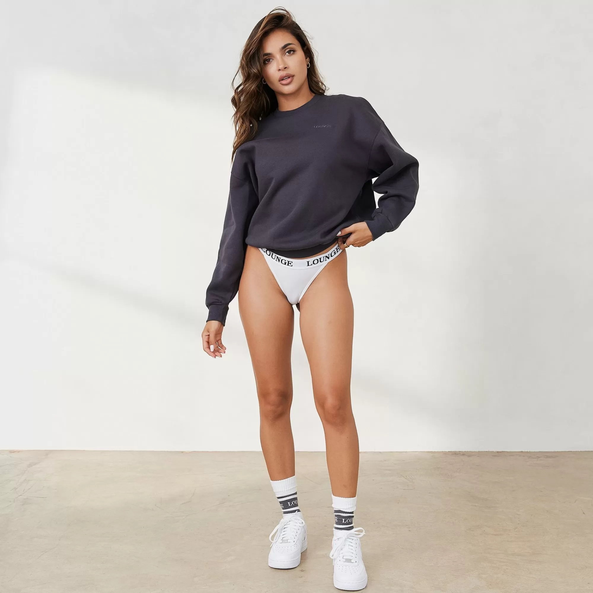 Vrouw Lounge Underwear 365 Oversized Trui Met Ronde Hals