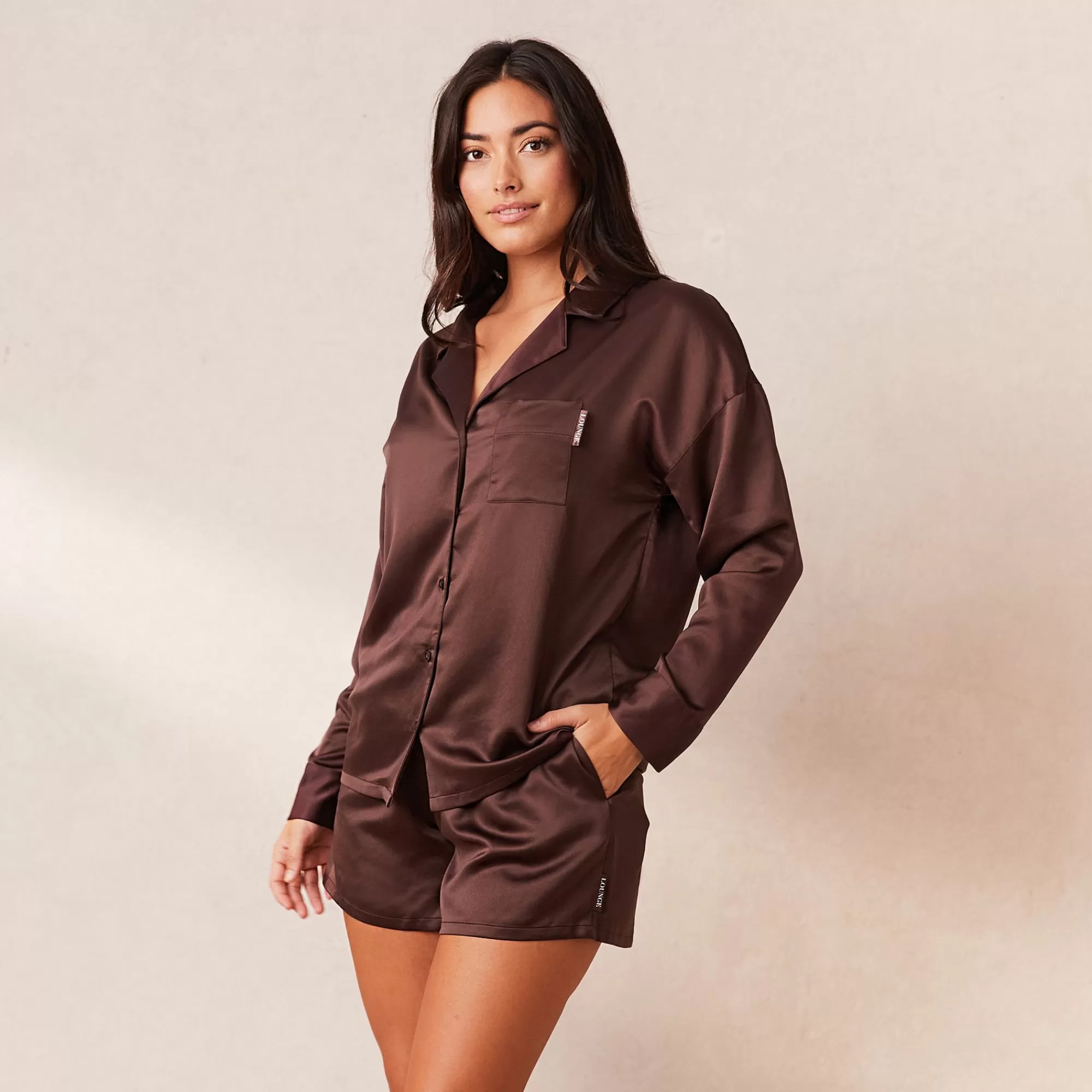 Vrouw Lounge Underwear Classic Satin Pyjama Shirt