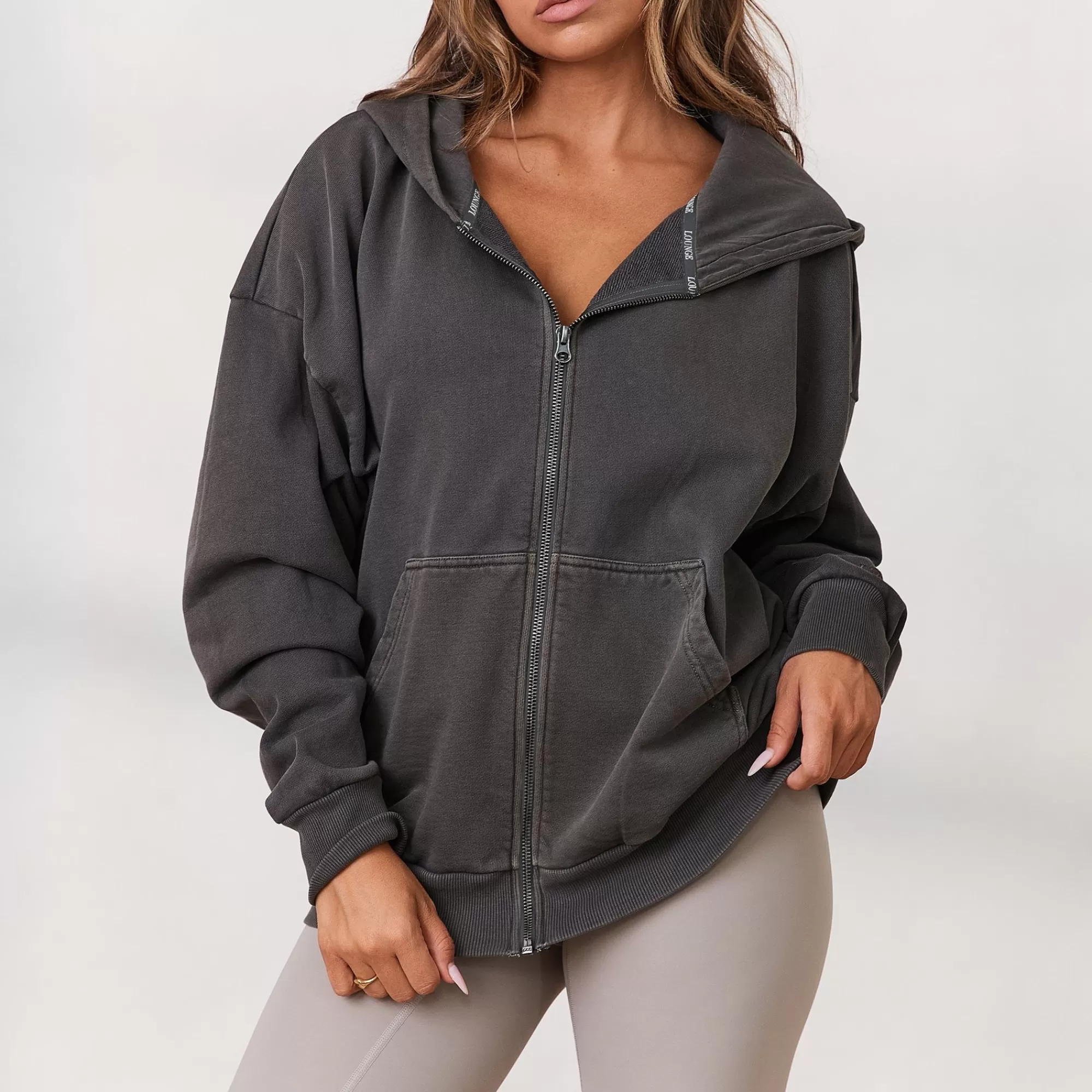 Vrouw Lounge Underwear Signature Oversized Hoodie Met Rits